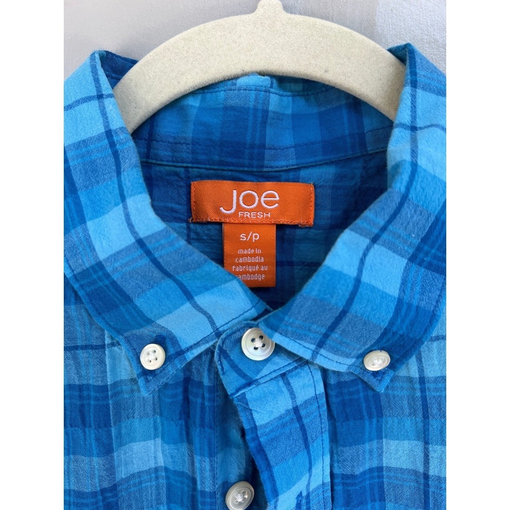 Joe Fresh Women's Blue Plaid Long Sleeve Button Down Size S Casual Shirt Fall‎ - Picture 2 of 7